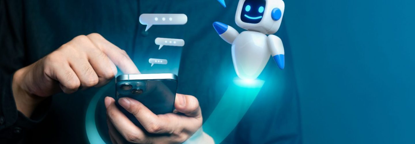 business man chatting to an ai chatbot